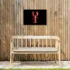 Kreeft - Glossier Rood - Zwart Tuinposter op houten frame 2 cm dik klein -sfeer4