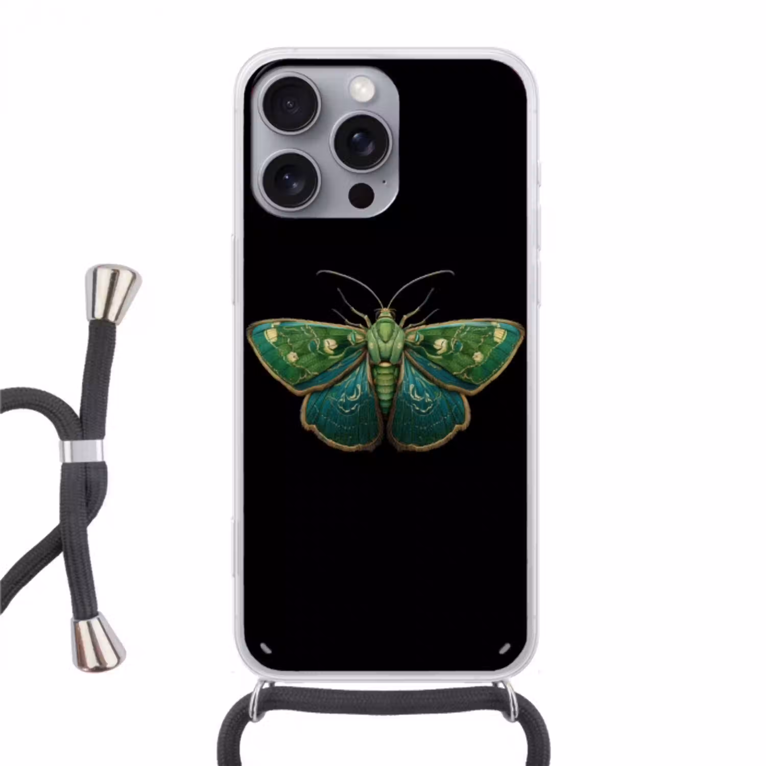 Mot - Levendig - Groen Hoesje iPhone 16 Pro Max met koord klein -3d