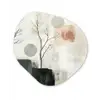 Wabi sabi - Beige - Plant Wandcirkel Organisch Aluminium middel -3d