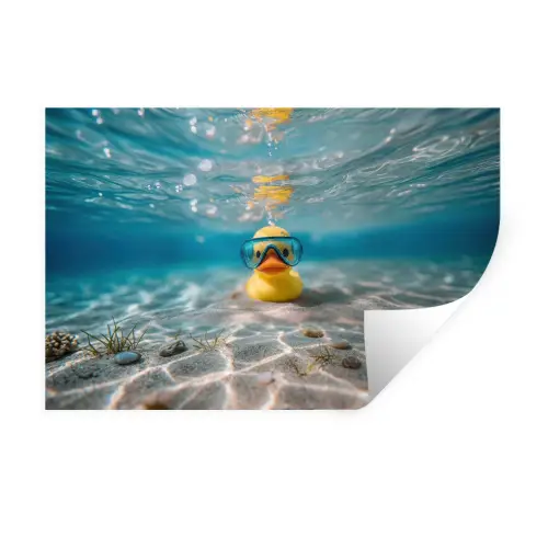 Duikbril - Eend - Water Muursticker klein -3d