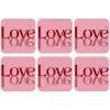 Love - Roze - Spiegeling onderzetter kurk middel -zkaufland3dotto