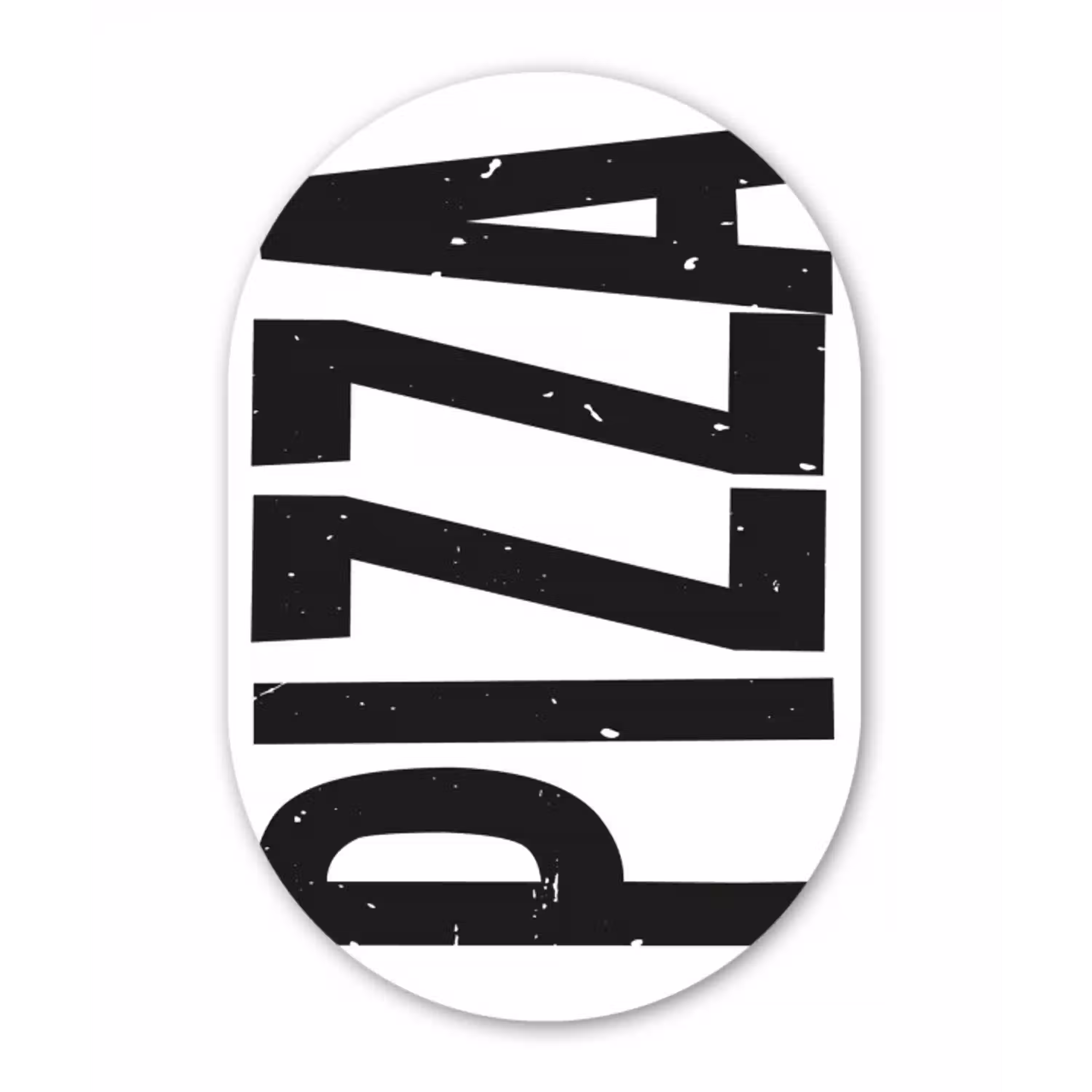 Pizza - Japandi - Decoratie - Vintage Wandcirkel Ovaal Glas middel -3d