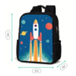 Raket - Planeten - Ruimte Rugzak - Zwart middel -productfoto_formaten