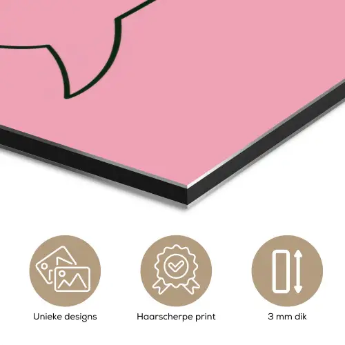 Tekstwolkje - BLAH BLAH BLAH - Roze aluminium wit klein -closeup_NL