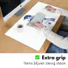 Vogel - Delfts blauw - Illustratie - Bloemen Muismat XXL klein -sfeer3