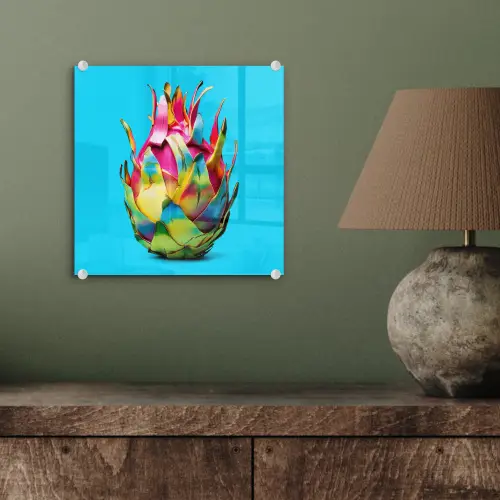 Drakenfruit - Blauw - Levendig plexiglas 5mm klein -sfeer3