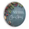Merry Christmas - Blauw - Kerst - Winter Akoestische PET Vilt - Rond klein -3d