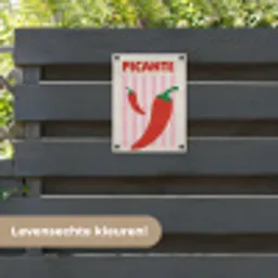 Pittig - Pepers - Rood tuinposter los doek klein -sfeer3