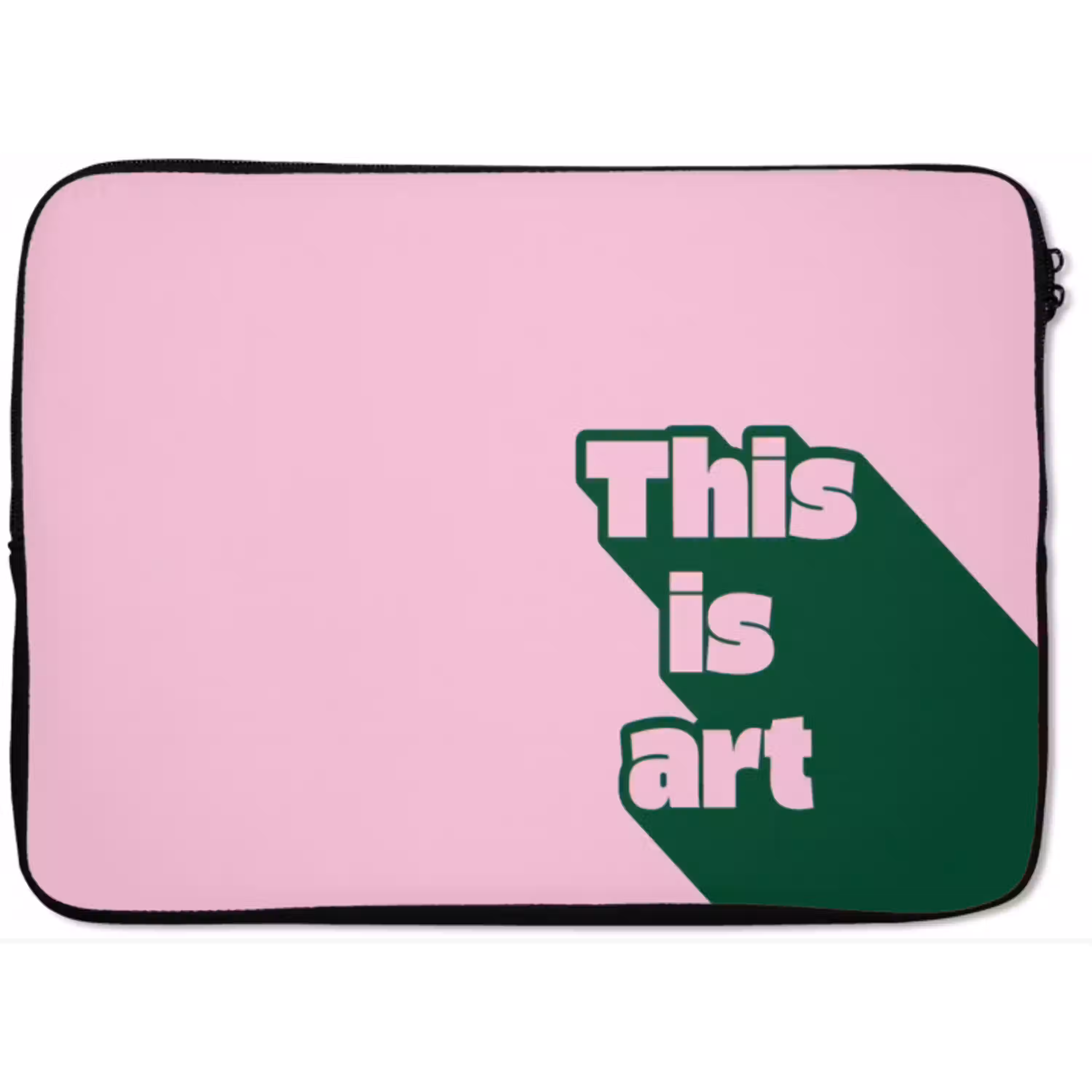 Groen - Teskt - This is art - Roze laptophoes neopreen klein -zkaufland3dotto