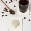 Schelp - Minimalistisch - Wit onderzetter kurk middel -sfeer2