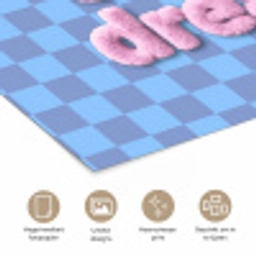 Sweet dreams - Vierkanten - Roze - Blauw poster papier klein -closeup_NL