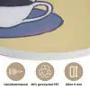 Theepot - Kopje - Beige - Illustratie Akoestische PET Vilt - Rond klein -closeup_NL
