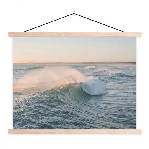 Golf - Zee - Water textielposter latten blank klein -3d