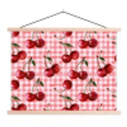 Kersen - Blokken - Rood textielposter latten blank klein 122 -3d