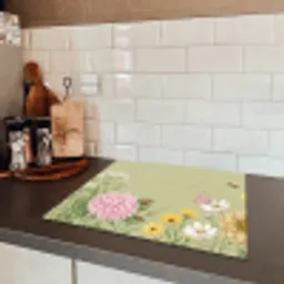 Botanisch - Bloemen - Kleurrijk Inductie beschermer vinyl 3mm middel -sfeer3