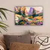 Rivier - Vallei vol bloemen - Levendig canvas 2cm klein -sfeer1