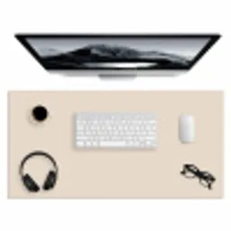 Beige - Effen kleur Muismat XXL klein -3d