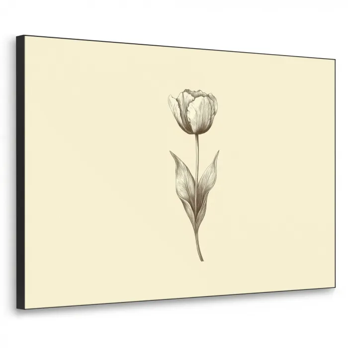 Illustratie - Tulp - Zwart Textielframe zwart klein -3d