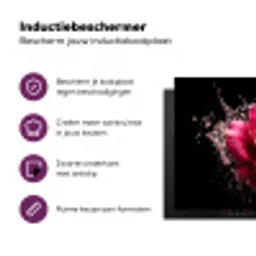 Bloemen - Roze - Water - Zwart - Botanisch - Natuur Inductie beschermer vinyl 3mm klein -zzzzzzz-cc-usp