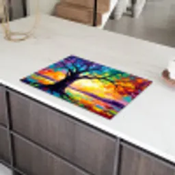 Boom - Landschap - Natuur - Abstract - Kleurrijk Inductie beschermer vinyl 3mm klein -sfeer8