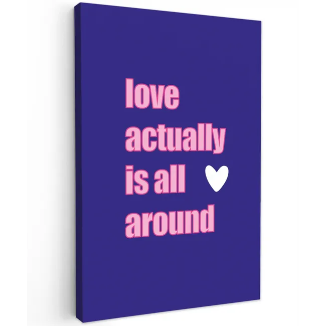 Tekst - Valentijn - Love - Blauw canvas 2cm klein -z3d