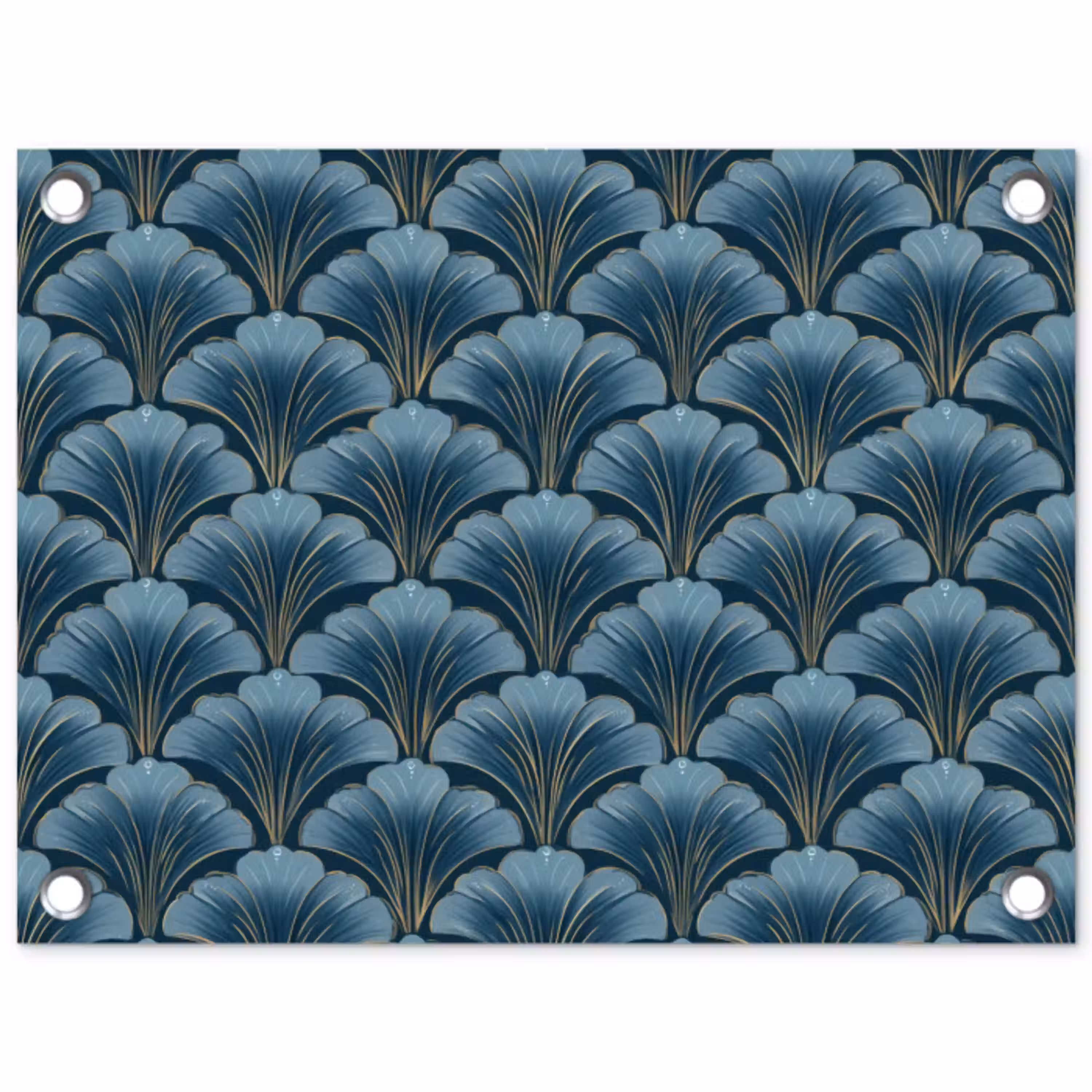 Patroon - Ginkgoblad - Blauw tuinposter los doek klein 239 -3d