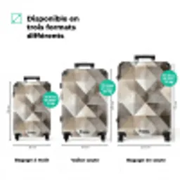 Geometrisch - Motief - Aardetinten NBS - Handbagage koffer - Volwassenen Unisex middel zzzzzzVergelijking_3FR