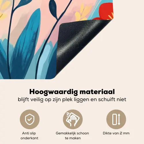 Illustratie - Bloemen - Kleurrijk Inductie beschemer met haakjes klein -ky-onderkant-nl