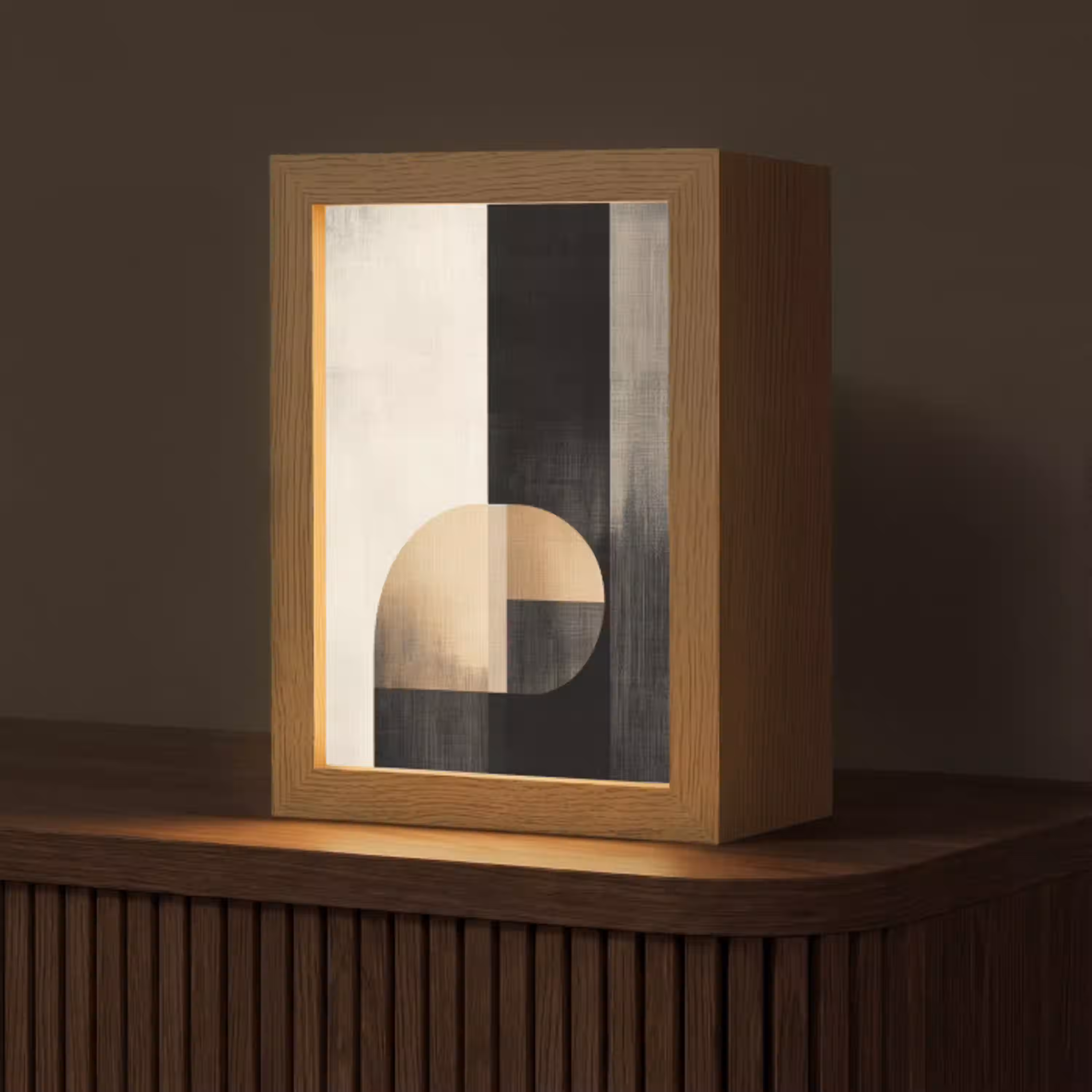 Vormen - Modern - Zwart Light Box met kabel (Tafellamp) klein -z3d_website