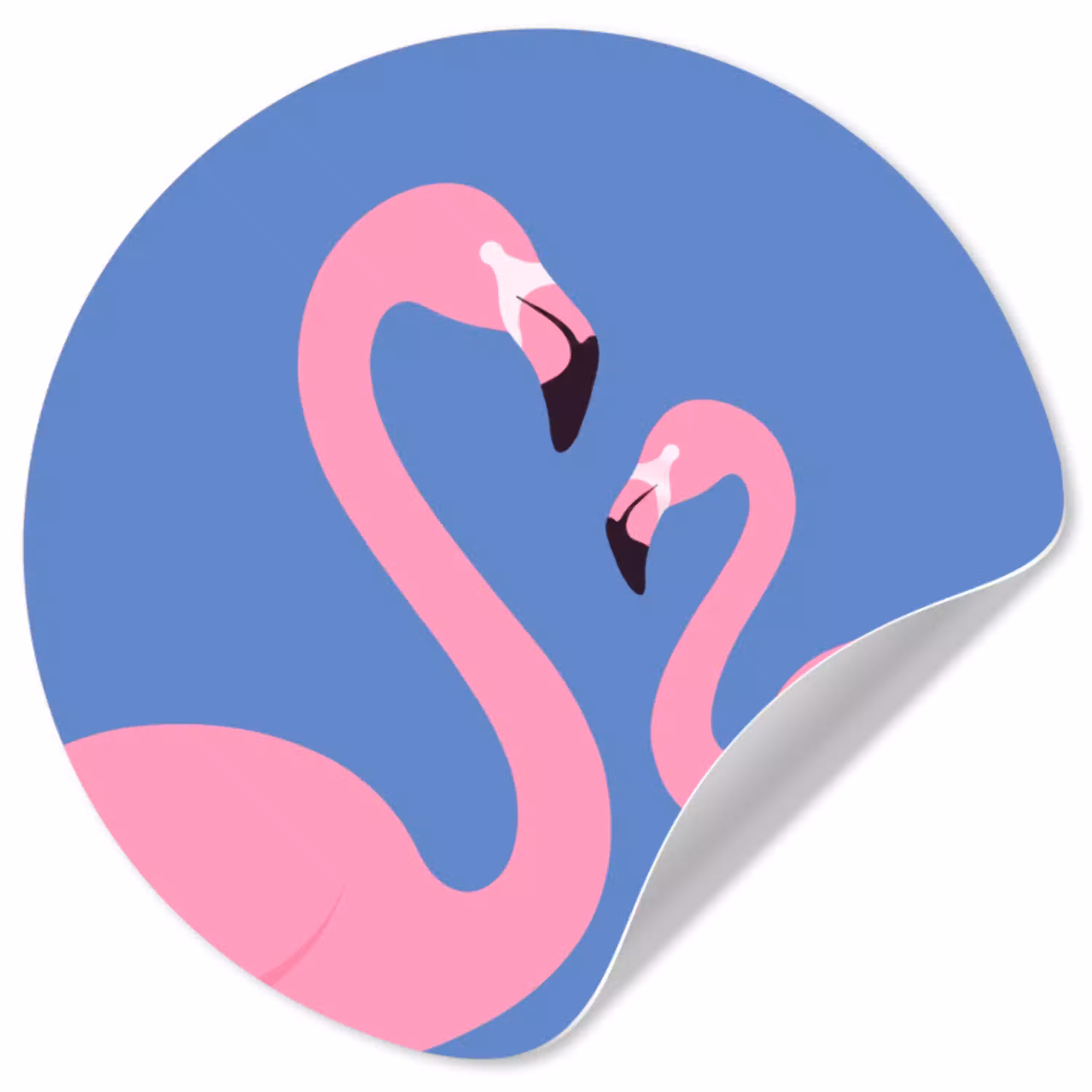 Vogel - Paar - Dieren - Modern - Roze Wandcirkel behangsticker klein -3d