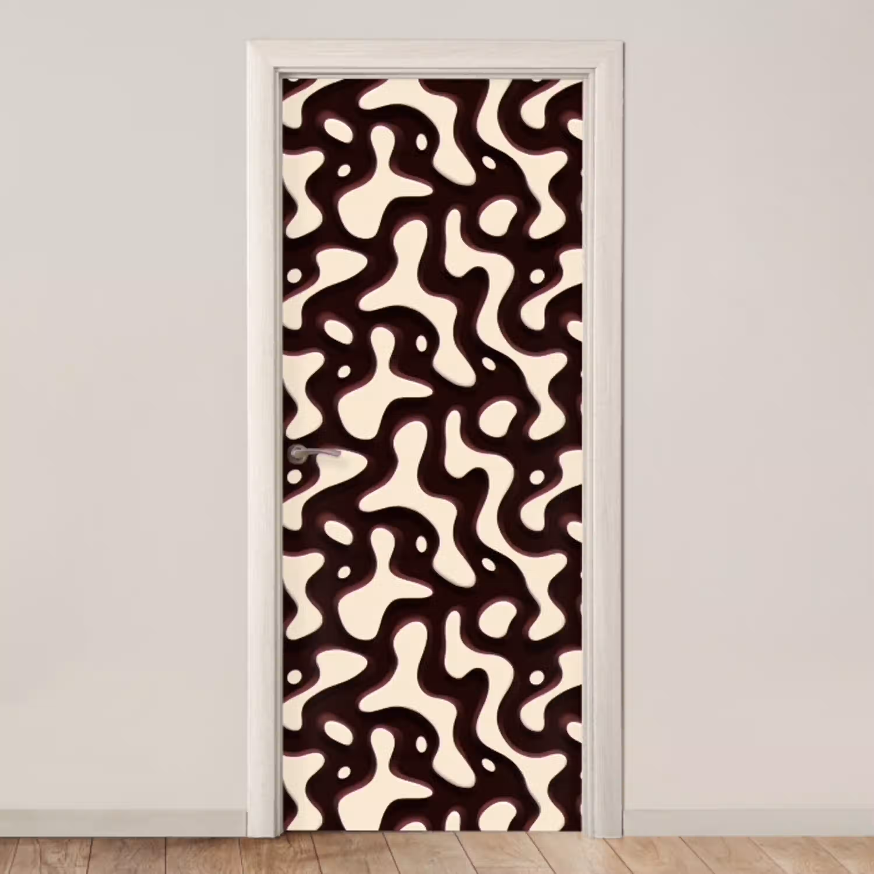 Organisch - Krachtig - Bruin deurposter klein 289 -3d_beige