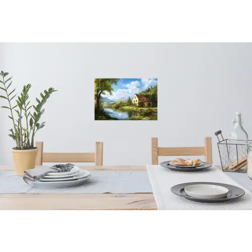 Zwaan - Bomen - Rust Muursticker klein -eettafel