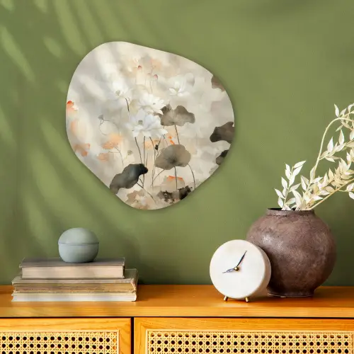 Bloemen - Japandi - Wabi sabi Wandcirkel Organisch Forex 3mm klein -sfeer2