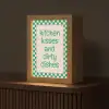 Quote - Groen - Geblokt - Keuken Light Box met kabel (Tafellamp) klein -z3d_website
