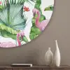Bladeren - Flamingo - Bloemen - Jungle Akoestische PET Vilt - Rond klein -sfeer5_closeup