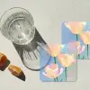 Tulpen - Roze accenten - Blauw onderzetter kurk middel -sfeer4