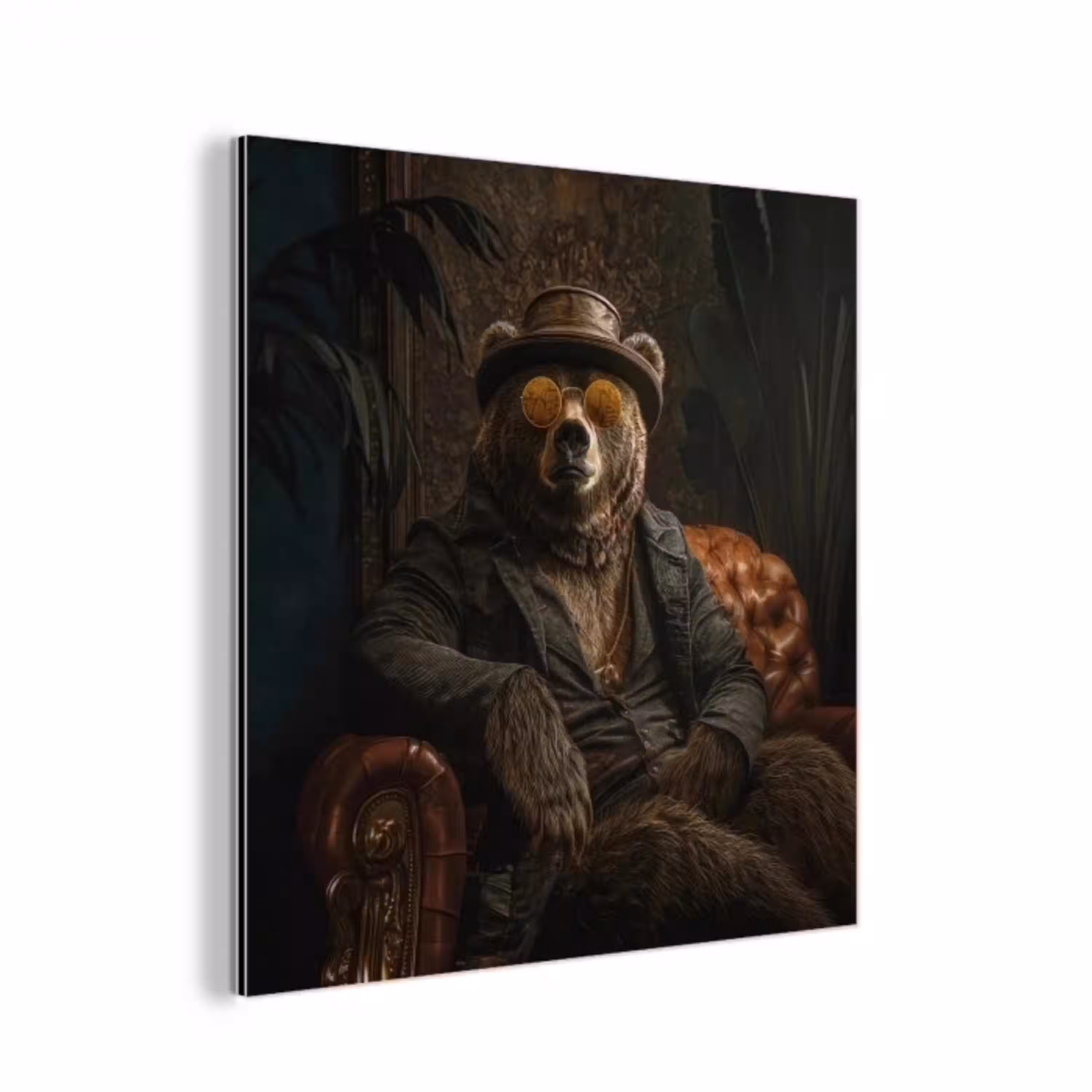 Beer - Bruin - Pak - Hoed aluminium wit klein -3d