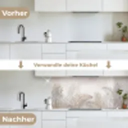 Bladeren - Beige - Botanisch - Vintage keuken achterwand 2 middel -voor-na_DE