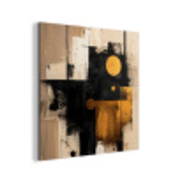 Abstract - Zwart - Goud - Modern aluminium wit klein -3d