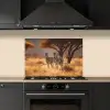 Zebra's - Savannelandschap - Gras keuken achterwand spatscherm klein -sfeer1