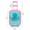Octopus - Water - Blauw Kinderkoffer - Roze klein -productfoto_formaten