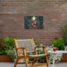 Vos - Mozaïek - Bos - Maan Tuinposter op houten frame 2 cm dik klein -sfeer3