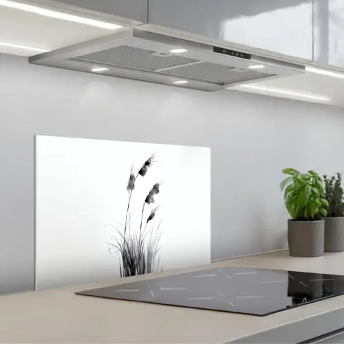 Minimalistisch - Stelen - Wit keuken achterwand spatscherm klein -3d_schuin