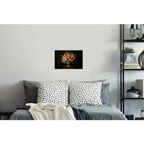 Goud - Bloemen - Kleuren - Vaas Muursticker klein -slaapkamer