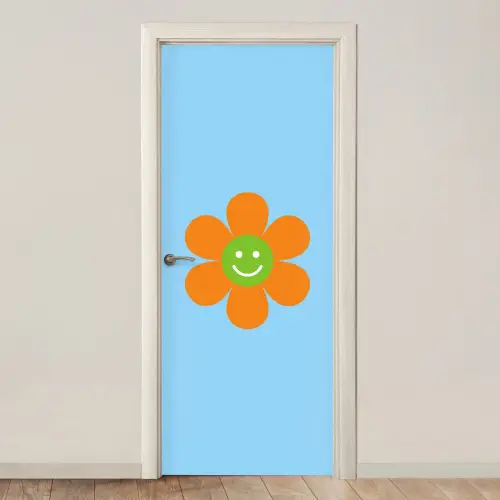 Bloem - Smiley - Kleurrijk deurposter klein -3d_beige