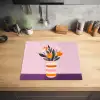 Tulpen - Vaas - Strepen - Paars Inductie beschermer vinyl 3mm middel -sfeer5