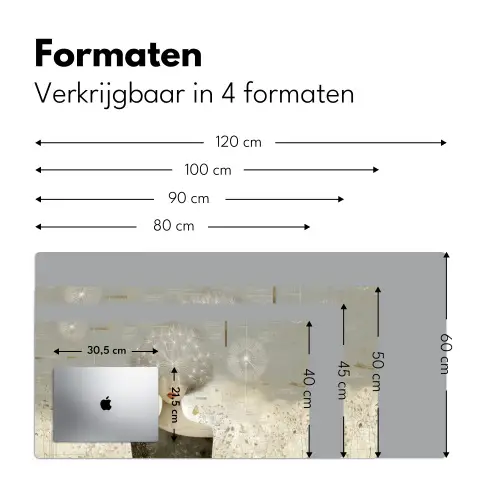 Pluis - Vrouw - Beige Muismat XXL klein -sfeer5