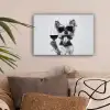 Hondje - Wijnglas - Zonnebril - Enthousiast canvas 2cm klein -sfeer1