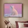 Poolvos - Sneeuw - Roze Textielframe zwart klein -sfeer1