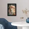 Leeuw - Leeuwenkop - Wilde dieren - Bloemen fotolijst zwart zonder passe partout klein -sfeer4